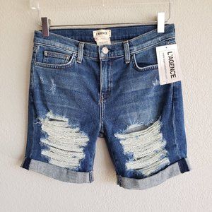 L'AGENCE | Mon Jules The Perfect Fit Authentique Distressed Frayed Shorts 25 NWT